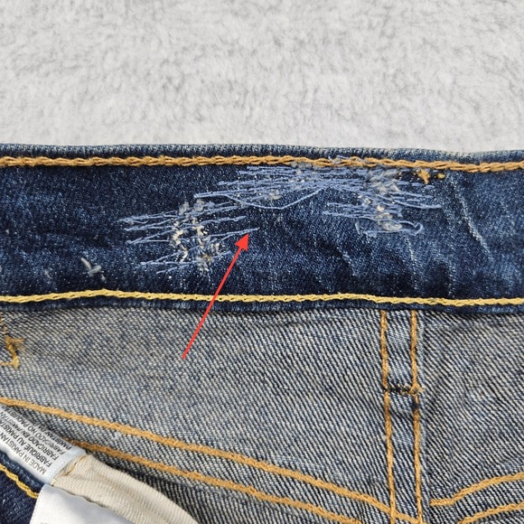 NWT Levis 505 Reg Straight Jeans Dark Wash Mens 34x32 Whiskering RARE One-R Tab - Picture 9 of 11